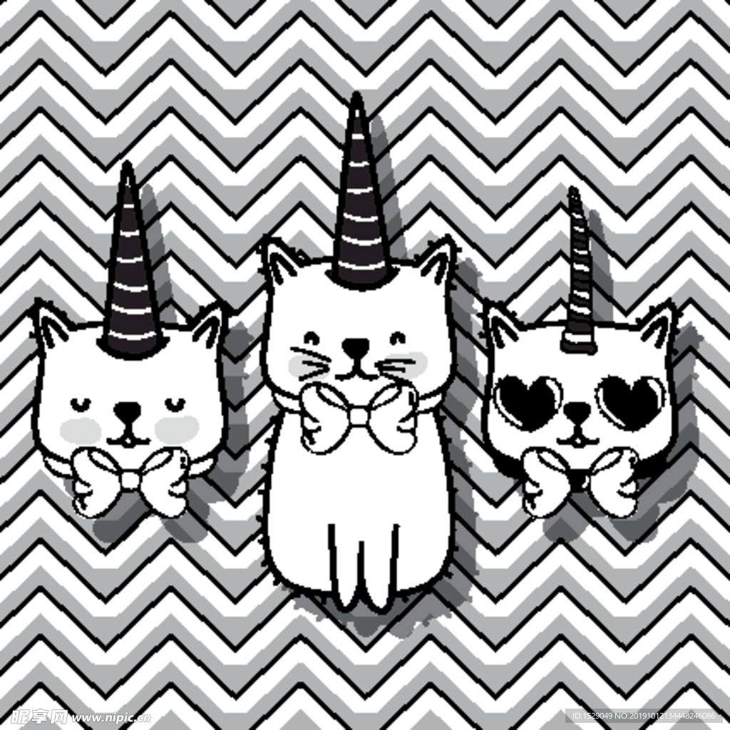 手绘卡通猫