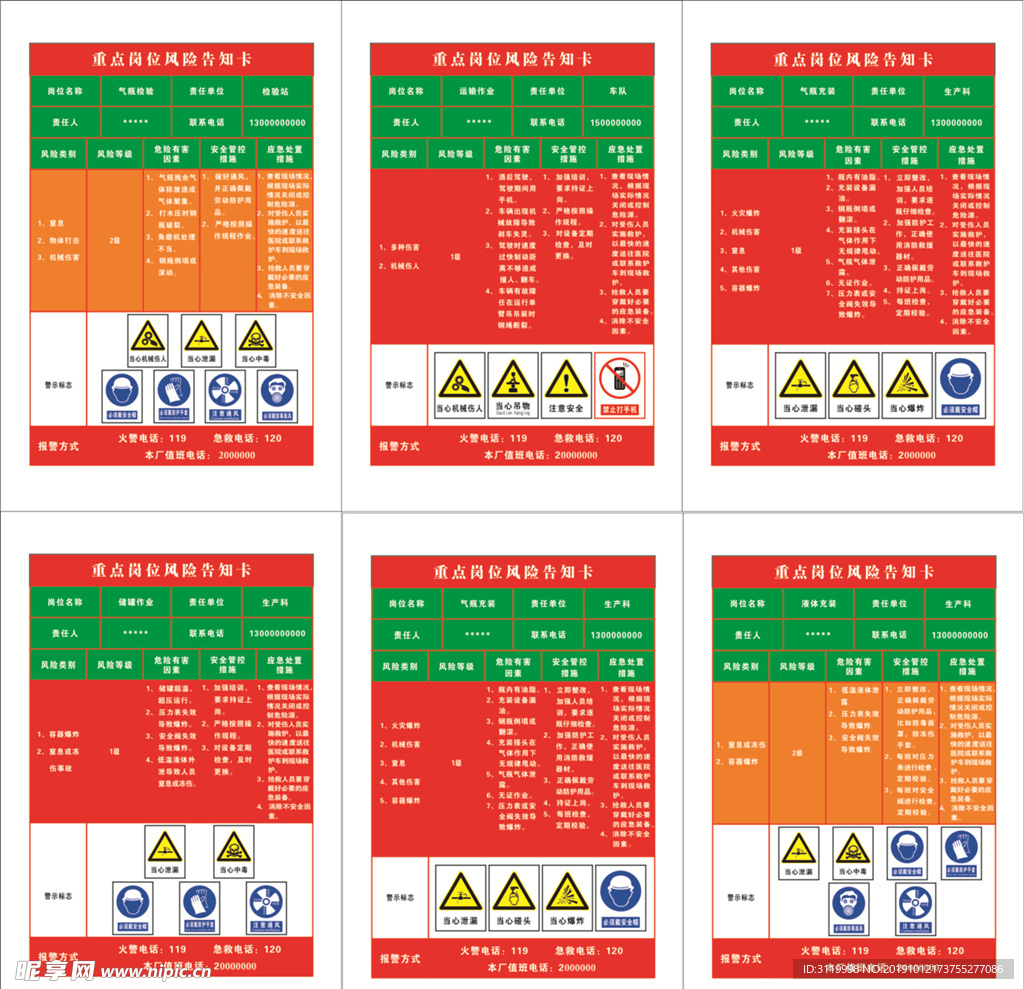 岗位风险告知卡