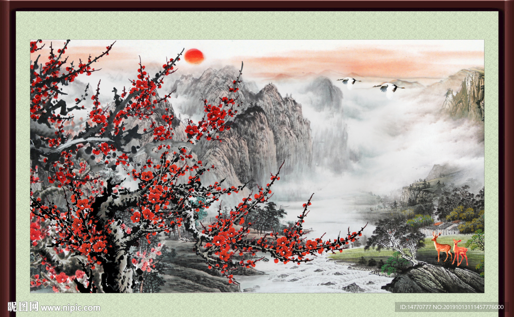 国画梅花