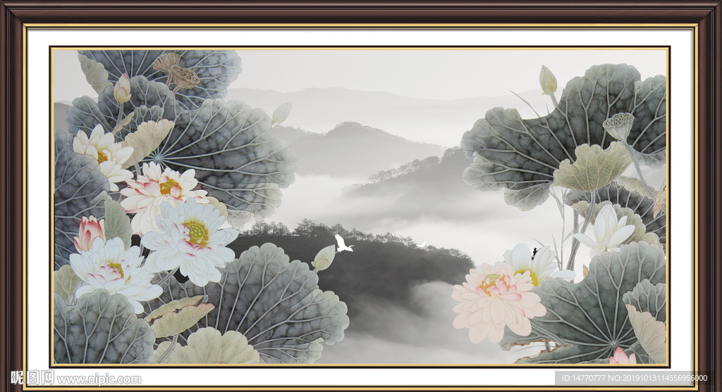 国画荷花