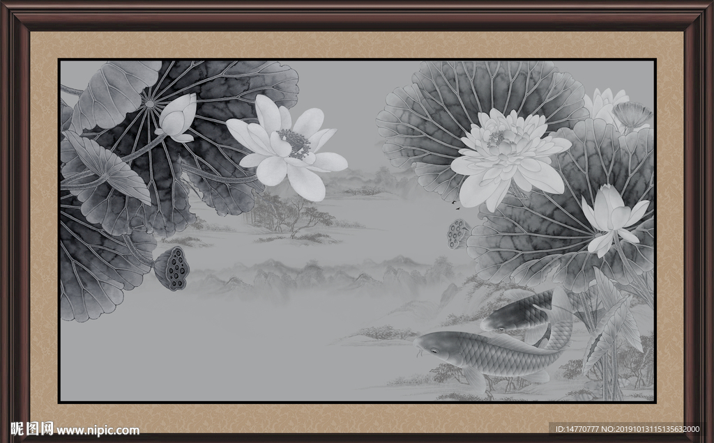 国画荷花