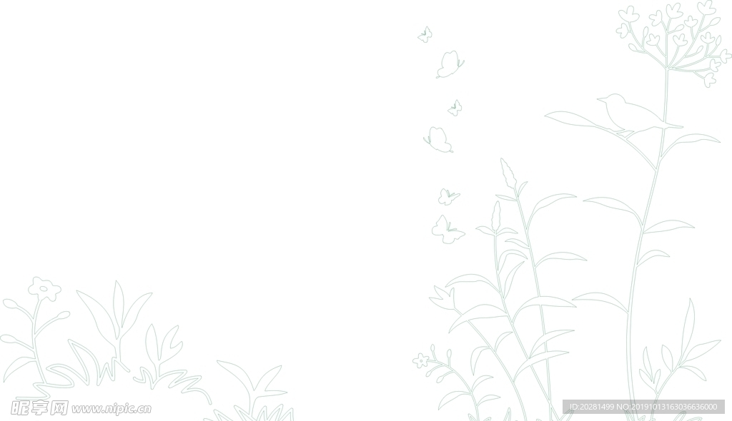 花草 蝴蝶