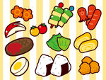 卡通食物蔬菜饭团美食插画素材