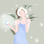 人物小清新女子插画