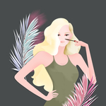 人物小清新女子插画