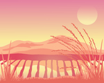 农场户外风景插画