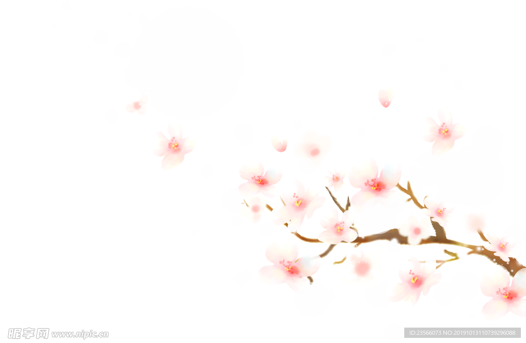 桃花树枝古风图案