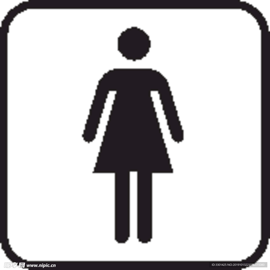 商场图标系列 女卫生间厕所图标