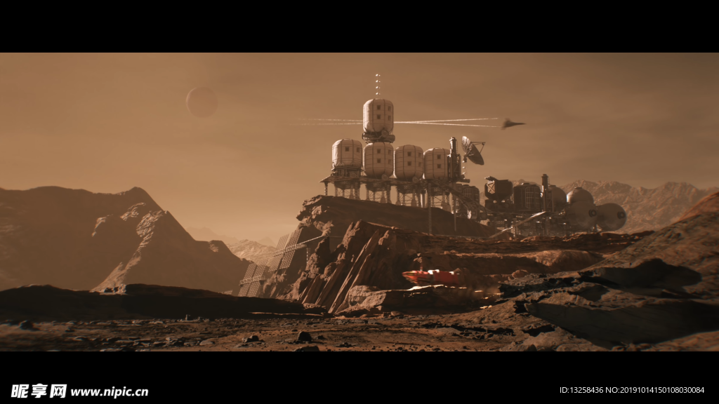 外星宇宙飞船星球风景
