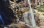 山涧瀑布彩虹风景岩石
