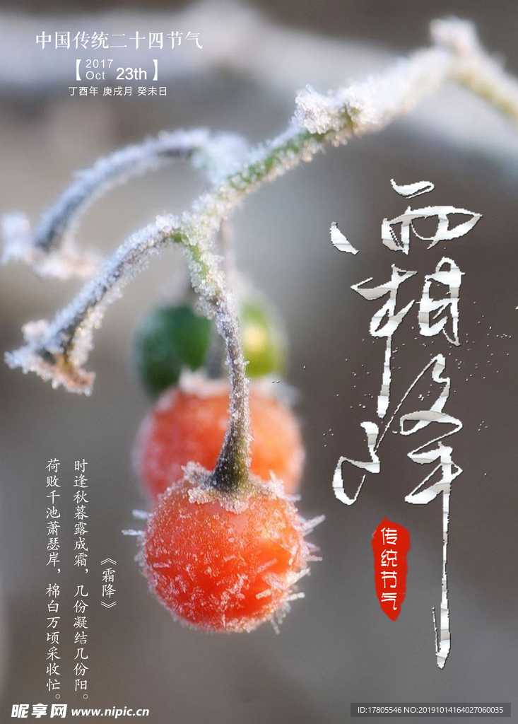 霜降海报 霜降素材 霜降节气