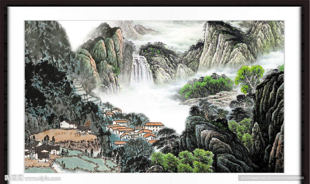 聚宝盆风水画