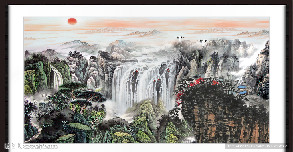 聚宝盆风水画