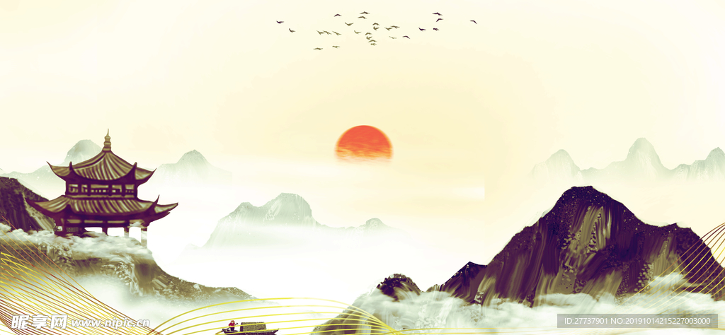 中国风山脉背景