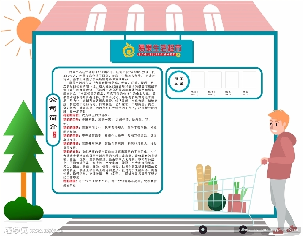 超市简介墙
