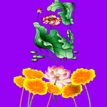 水彩荷花