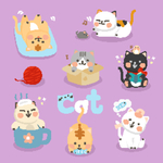 可爱卡通动物小猫咪