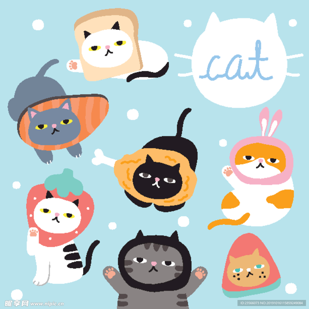 可爱卡通动物小猫咪