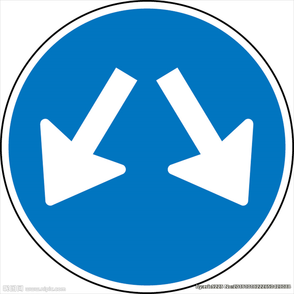 交通图标系列 靠左右两边行驶