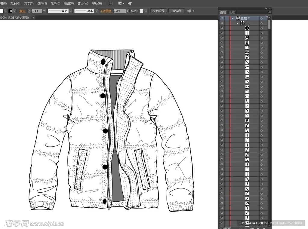 时尚羽绒矢量款式图案