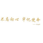 不忘初心牢记使命弧形钛金字