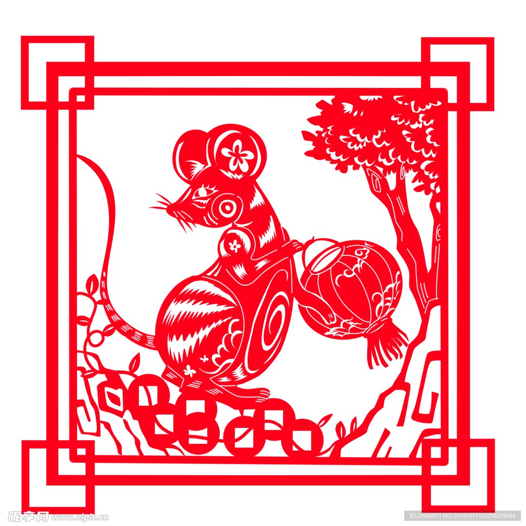 鼠年窗花