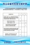 除尘设备的检查与维护表