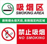 禁止吸烟吸烟区标志