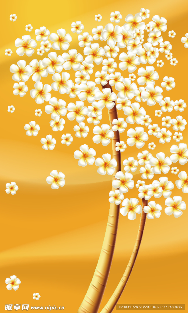 抽象金色树装饰画