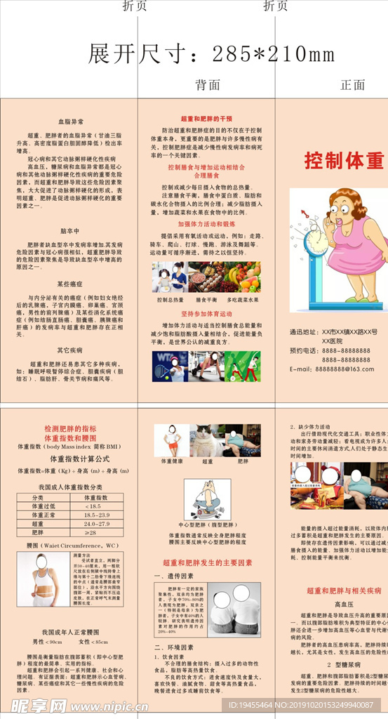 控制体重宣传单