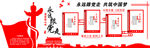 党建文化墙 红色 不忘初心