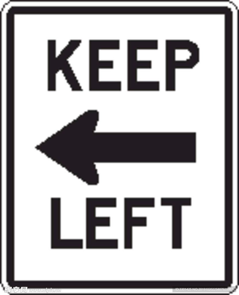 外国交通图标  靠左行驶图标