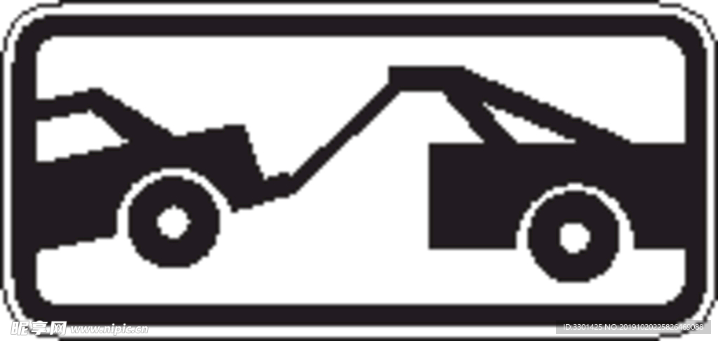 外国交通图标  拖车图标 标识