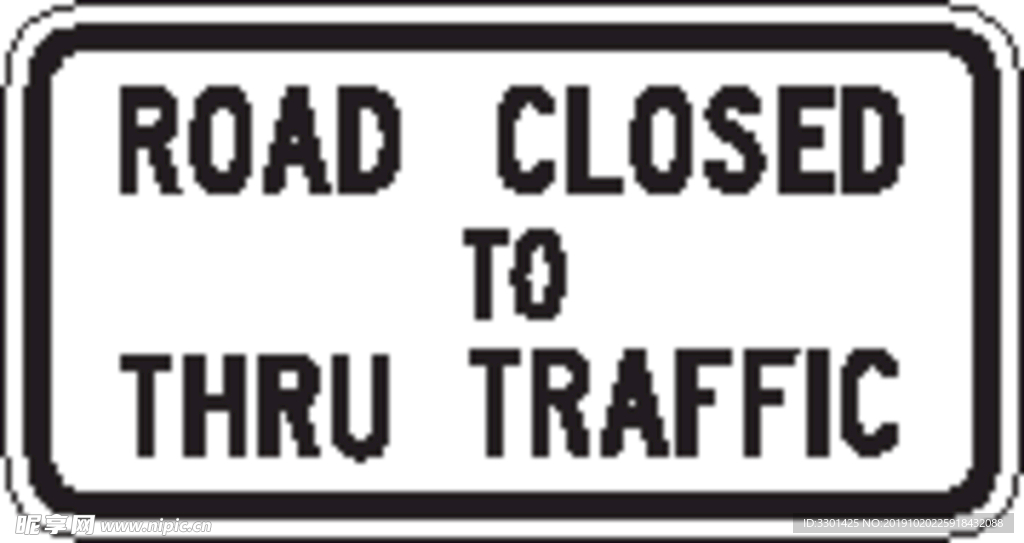 外国交通图标  道路封闭图标