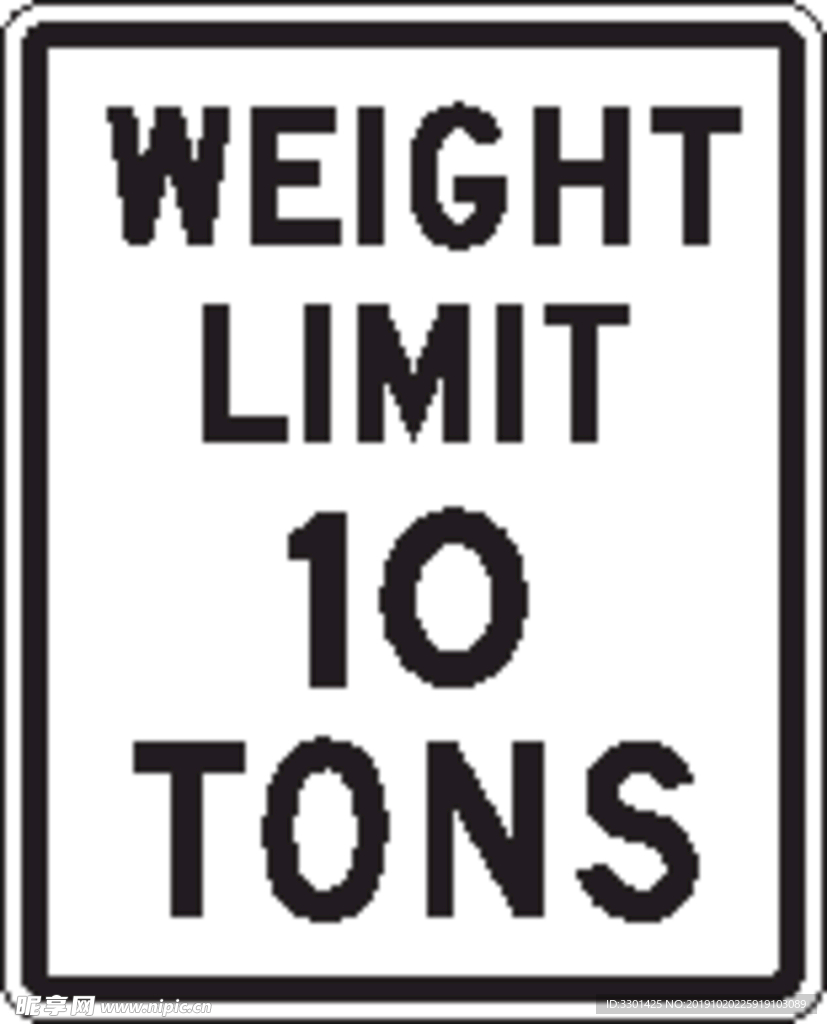 外国交通图标  重量限制图标