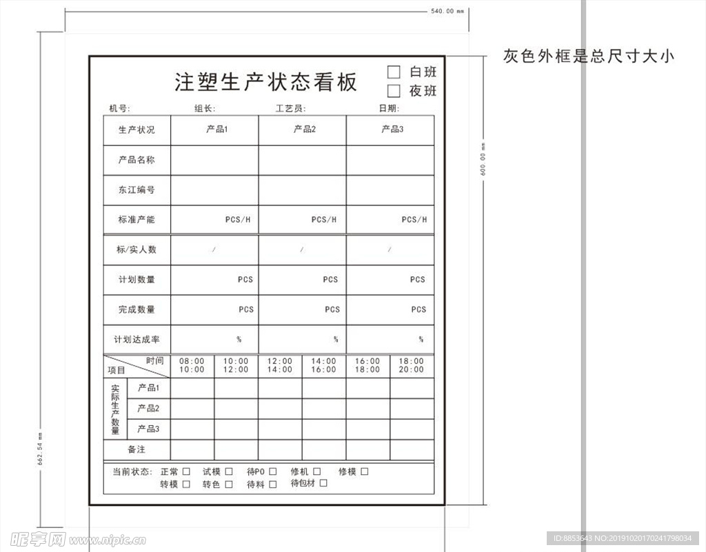 生产状态卡