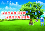 创意矿泉水造型安全标语