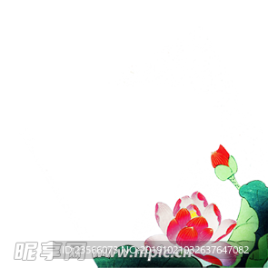 古风手绘荷叶荷花