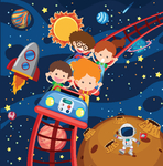 宇宙外太空创意插画