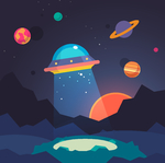 宇宙外太空创意插画
