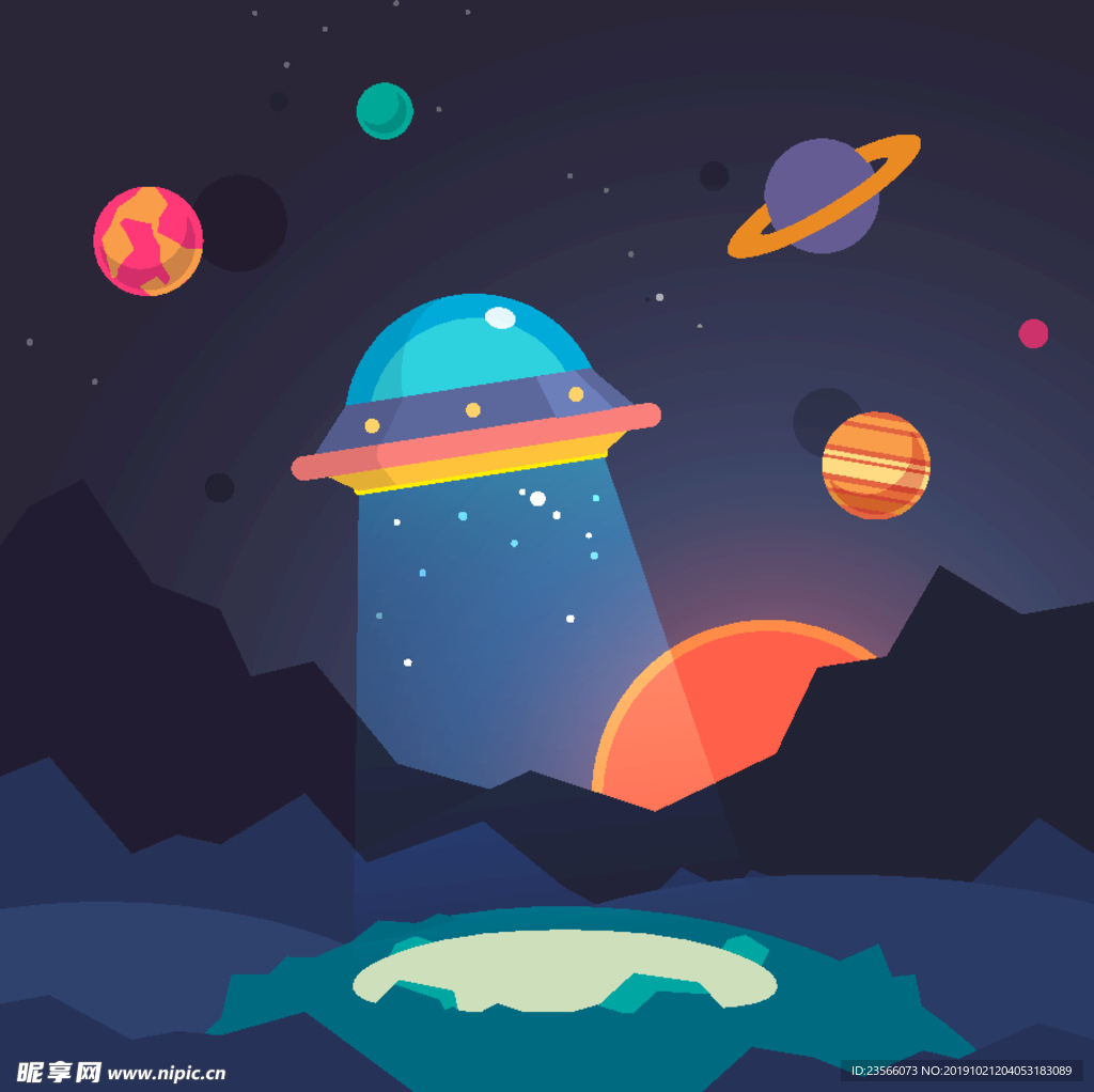 宇宙外太空创意插画