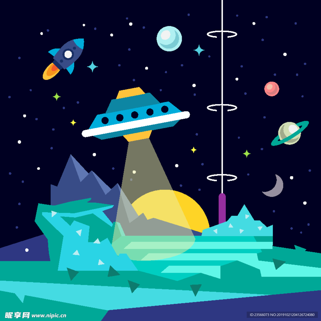 宇宙外太空创意插画
