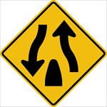 外国交通图标 道路合并图标