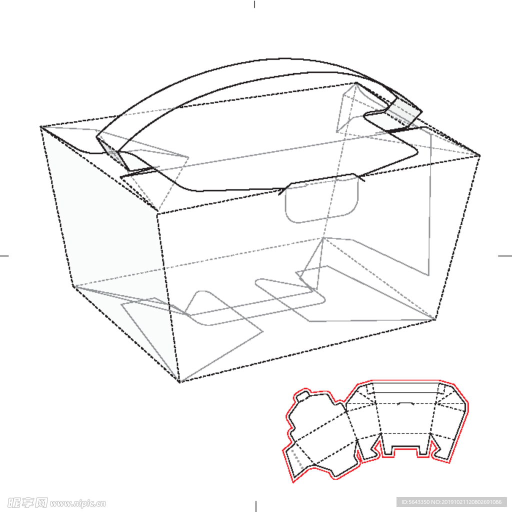 手拎盒 刀版图 效果图