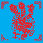 凤凰双喜剪纸