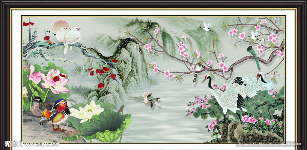 国画荷花
