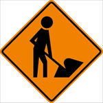 外国交通图标 道路施工