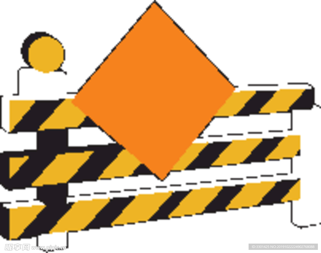 外国交通图标 施工护栏标识