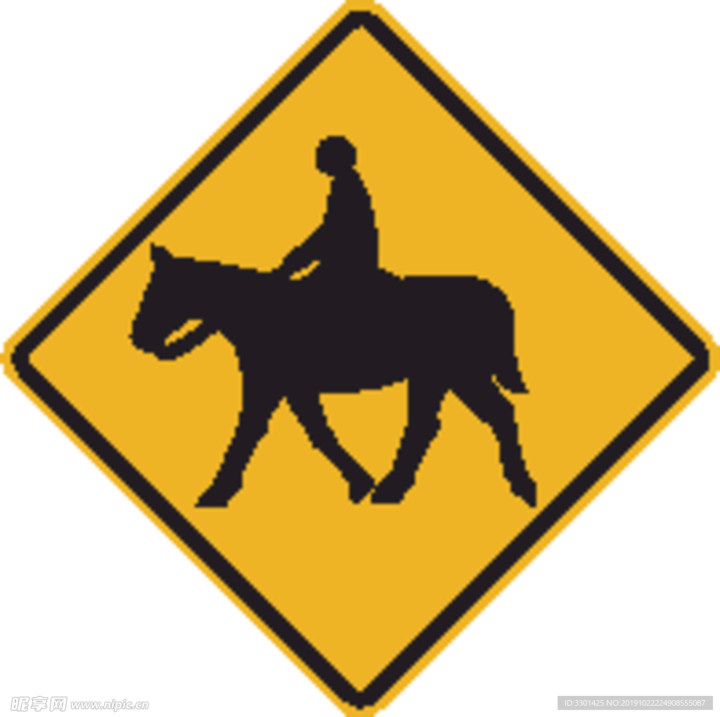 外国交通图标 注意骑马
