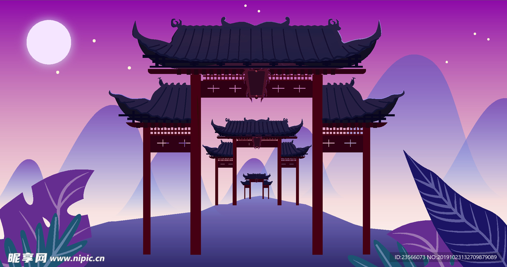 中国风传统建筑物